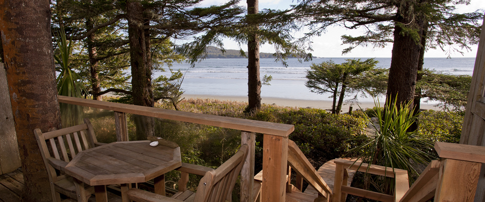 Walk off the deck, of your Tofino accommodations, and you are on the beach - Tofino Accommodation